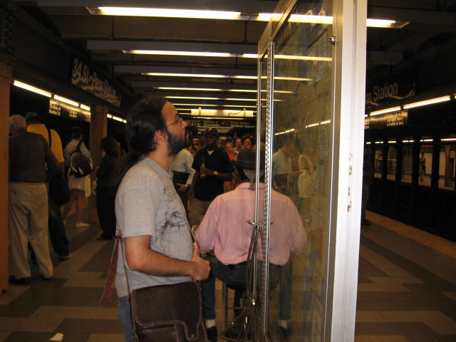 Navigating the subway in NYC.